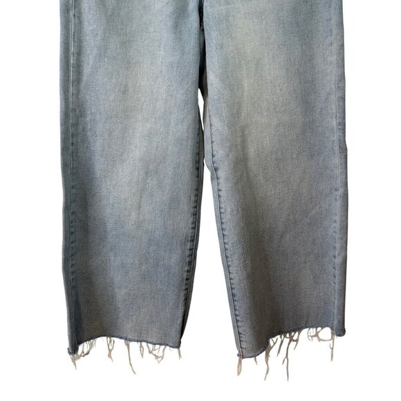 OAT New York Women's Light Wash High-Rise Wide-Leg Raw Hemline Stretch Size 28 - Picture 5 of 11